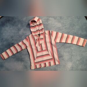 Original Senior Lopez Mexican Pullover Hoodie Baja Drug Rug Hippie Poncho Sz Lg